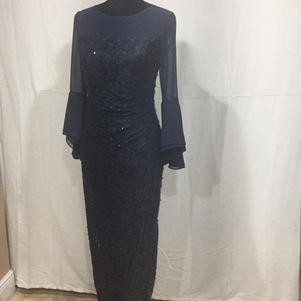 A very elegant lace sequenced long dress